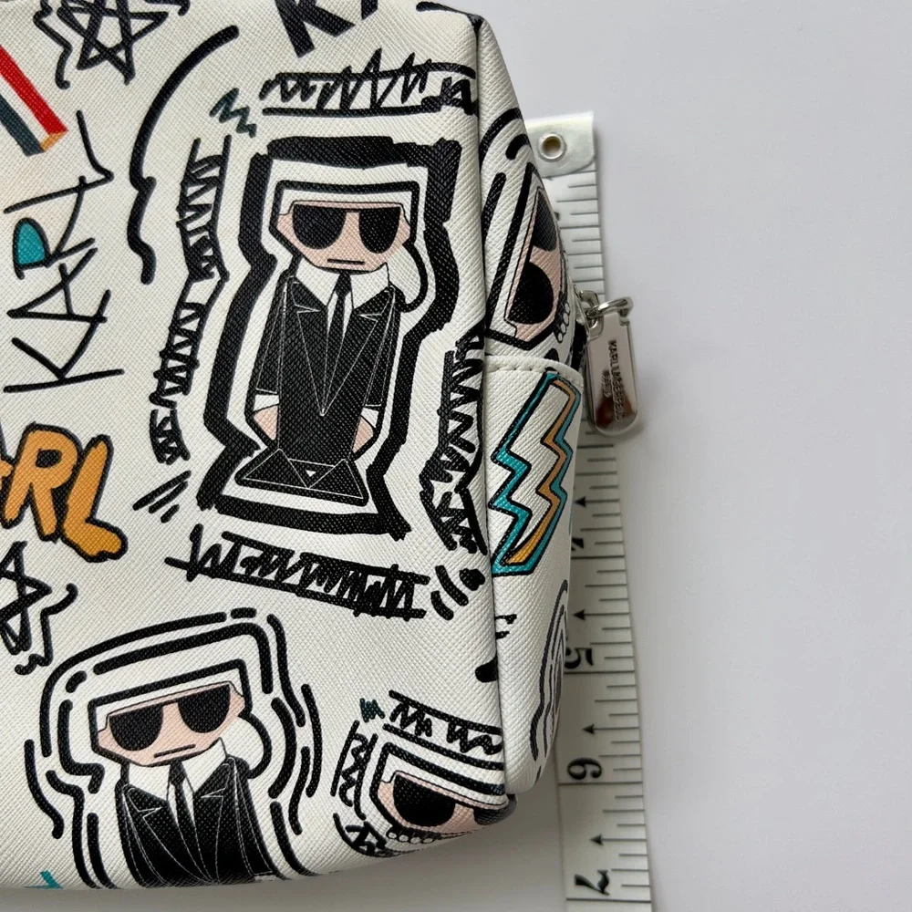 Karl Lagerfeld Black and White Graphic Pouch - Picture 4 of 4